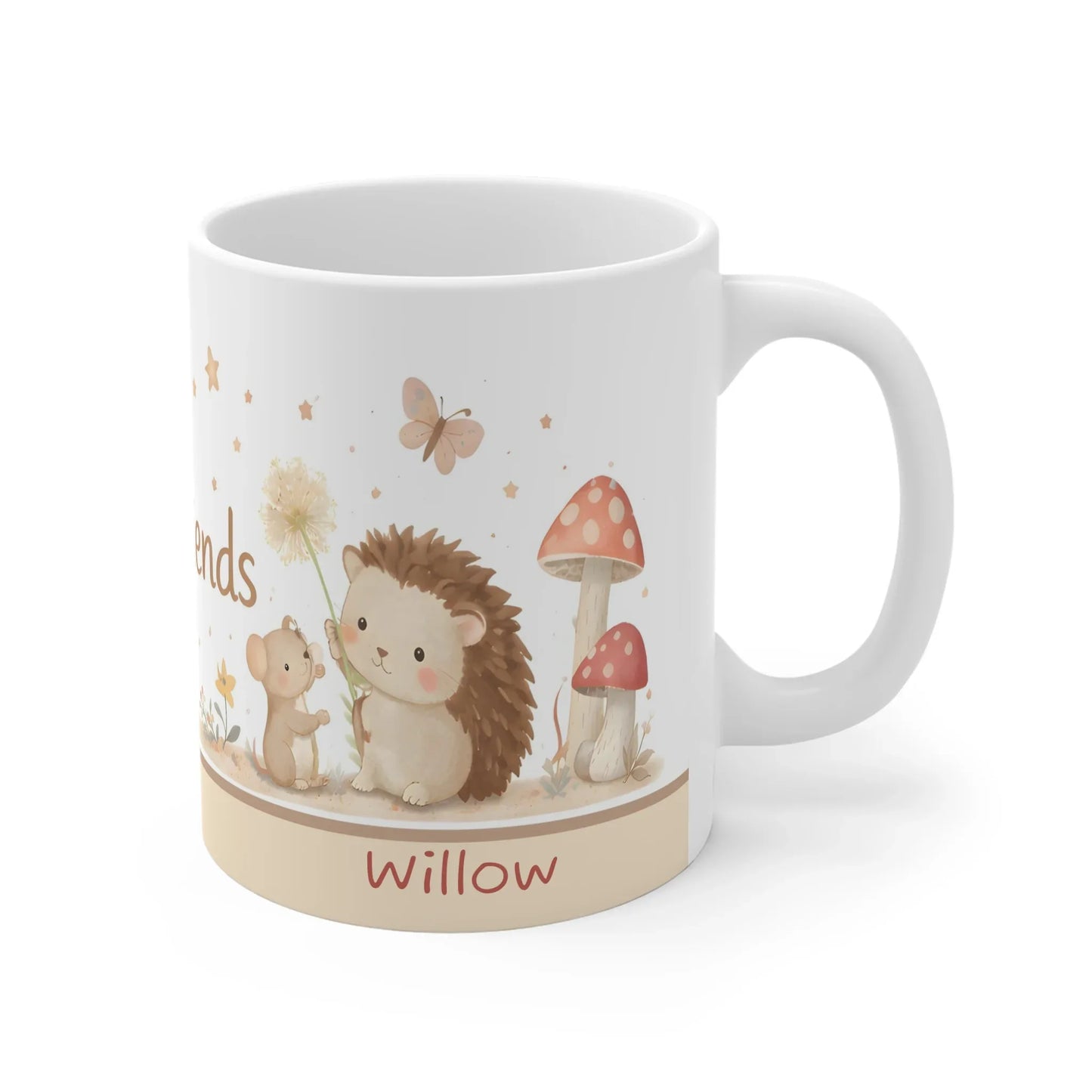 Little Friends Mug, Cute Woodland Animals Personalized Name Chocolate, Coffee Mug, Tea Cup — 11oz Mug - Dream Dragons