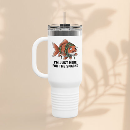 Funny Insulated Travel tumbler - 40oz, Snack Lover Gift, Fish Design Mug, Personalized Gifts for Him