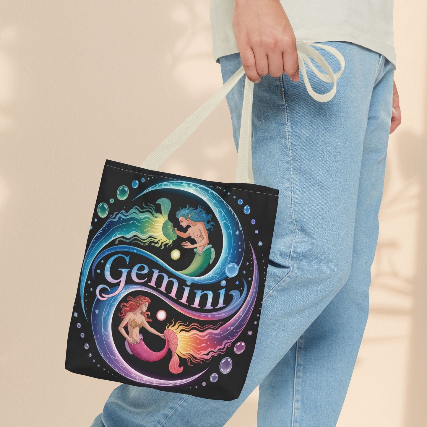 Gemini Zodiac Tote Bag - Colorful Astrology Bag, Gift for Astrology Lovers, AOP Tote for Geminis, Horoscope Design, Birthday Gift