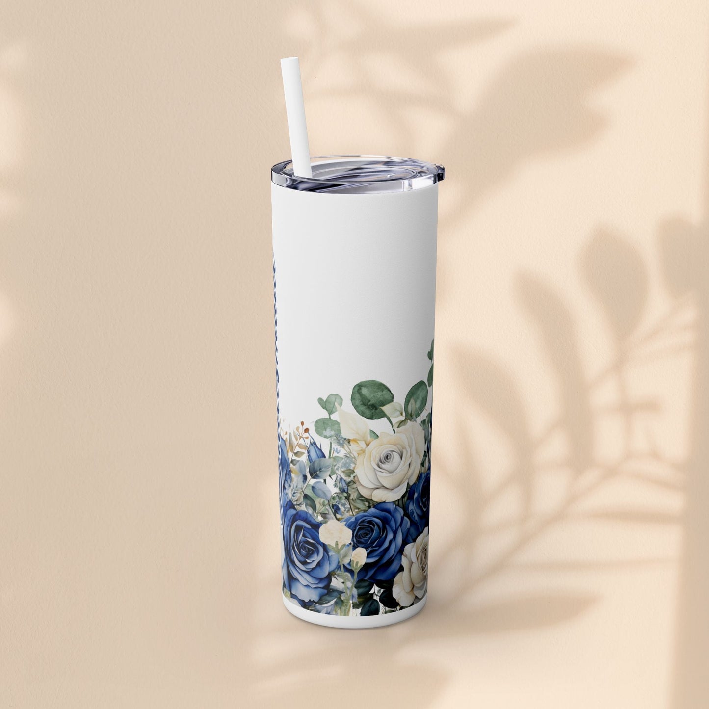 Bridesmaid Bridal Party Skinny Tumbler, 20oz Floral Drinkware, Gift for Bridesmaid, Customized Wedding Favor