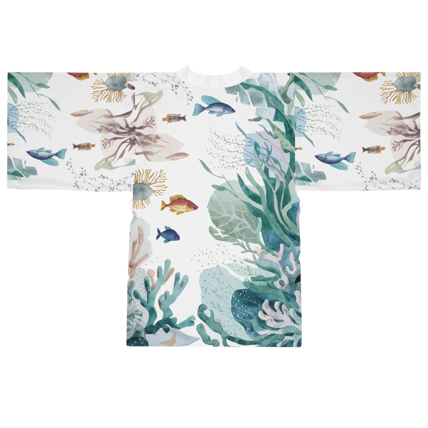Ocean Scene Kimono - Lightweight Ocean-Inspired Wrap for Beach Cover-Ups, Resort Wear, and Summer Layering XS to 2XL