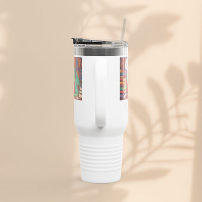 Colorful Insulated Travel Mug, 40oz | How Not To Burn Bridges - It's A Work In Progress - Perfect for Book Lovers, Gifts for Readers
