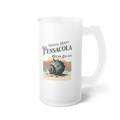 Frosted Glass Beer Mug - Pensacola Coastal Charm