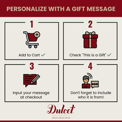 Personalizar con mensaje de regalo: iconos 1–4 de carrito, regalo y mensaje