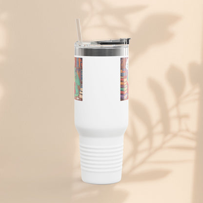 Colorful Insulated Travel Mug, 40oz | How Not To Burn Bridges - It's A Work In Progress - Perfect for Book Lovers, Gifts for Readers
