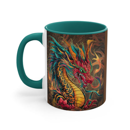 Fire Dragon 11oz Accent Mug – Fantasy Coffee Cup