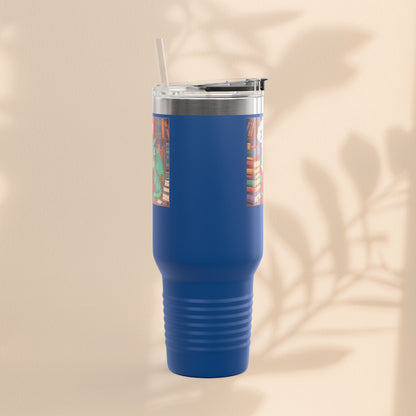 Colorful Insulated Travel Mug, 40oz | How Not To Burn Bridges - It's A Work In Progress - Perfect for Book Lovers, Gifts for Readers