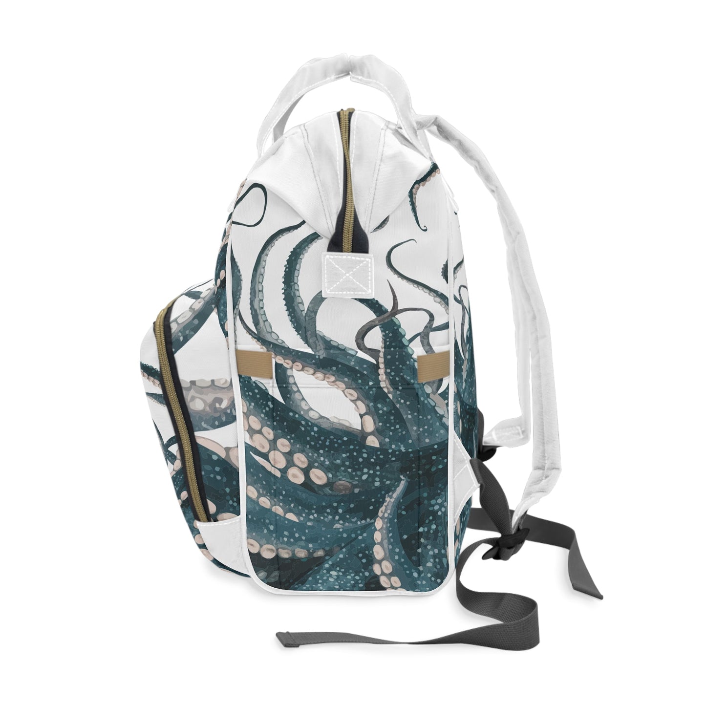 Octopus Diaper Bag Backpack - Ocean Tentacle Print Nylon Baby Bag for Parents Who Love the Sea, 15x10.8x6.7 in