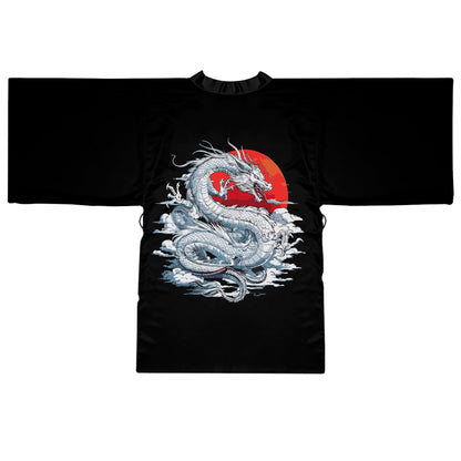 Emperor Dragon Kimono Robe - Long Sleeve Fantasy Dragon Wrap for Lounging, Resort Wear, and Statement Layering XS to 2XL