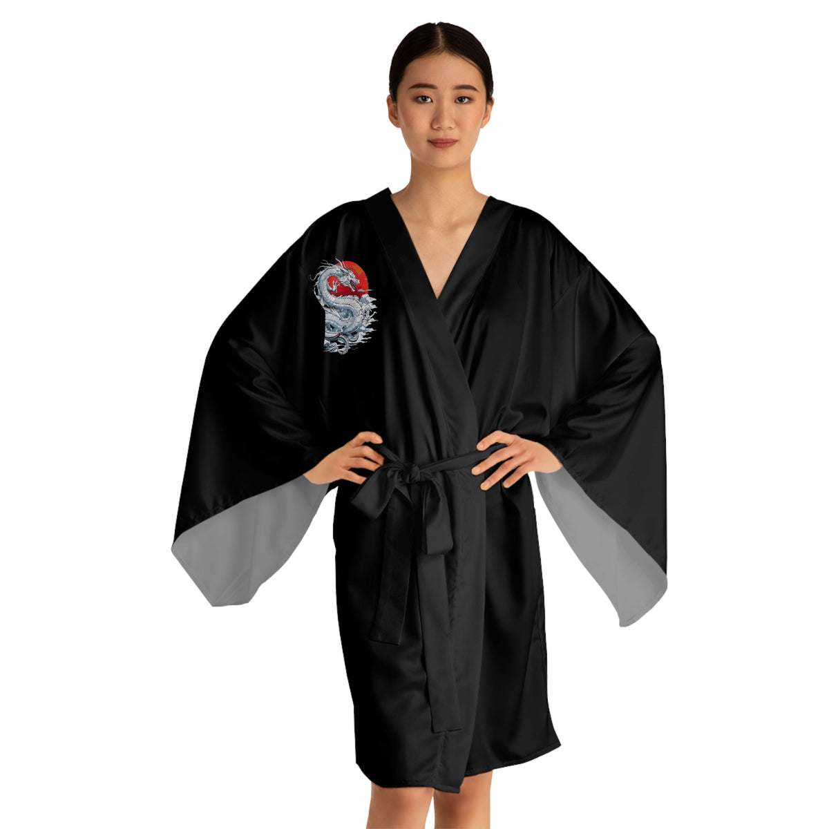 Emperor Dragon Kimono Robe - Long Sleeve Fantasy Dragon Wrap for Lounging, Resort Wear, and Statement Layering XS to 2XL