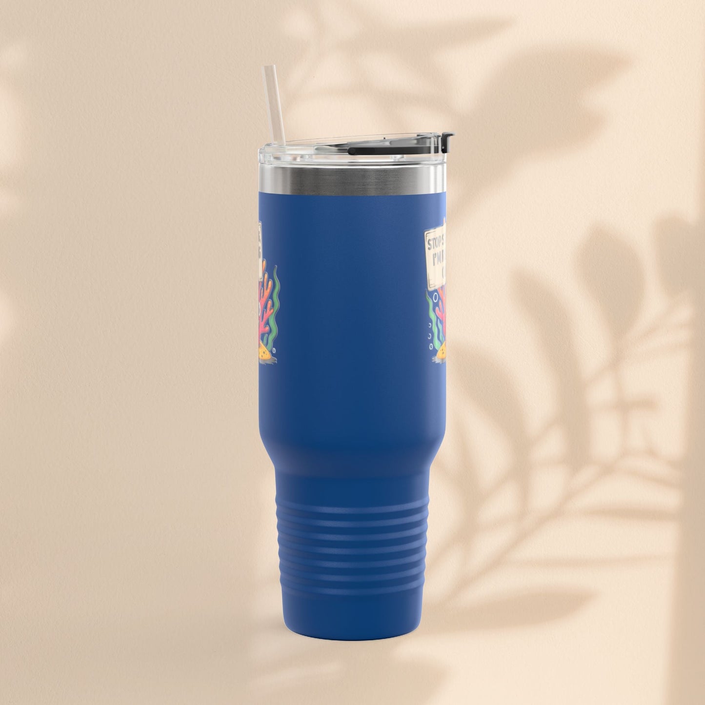 Colorful Coral Reef Insulated Travel Mug - Stop Staring, I'm Reefing Out!
