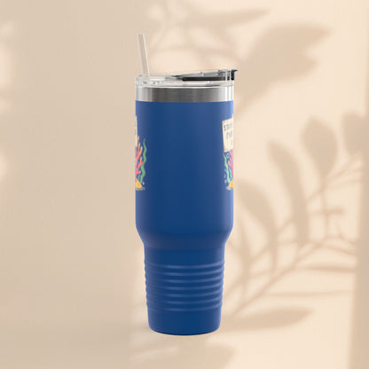 Colorful Coral Reef Insulated Travel Mug - Stop Staring, I'm Reefing Out!