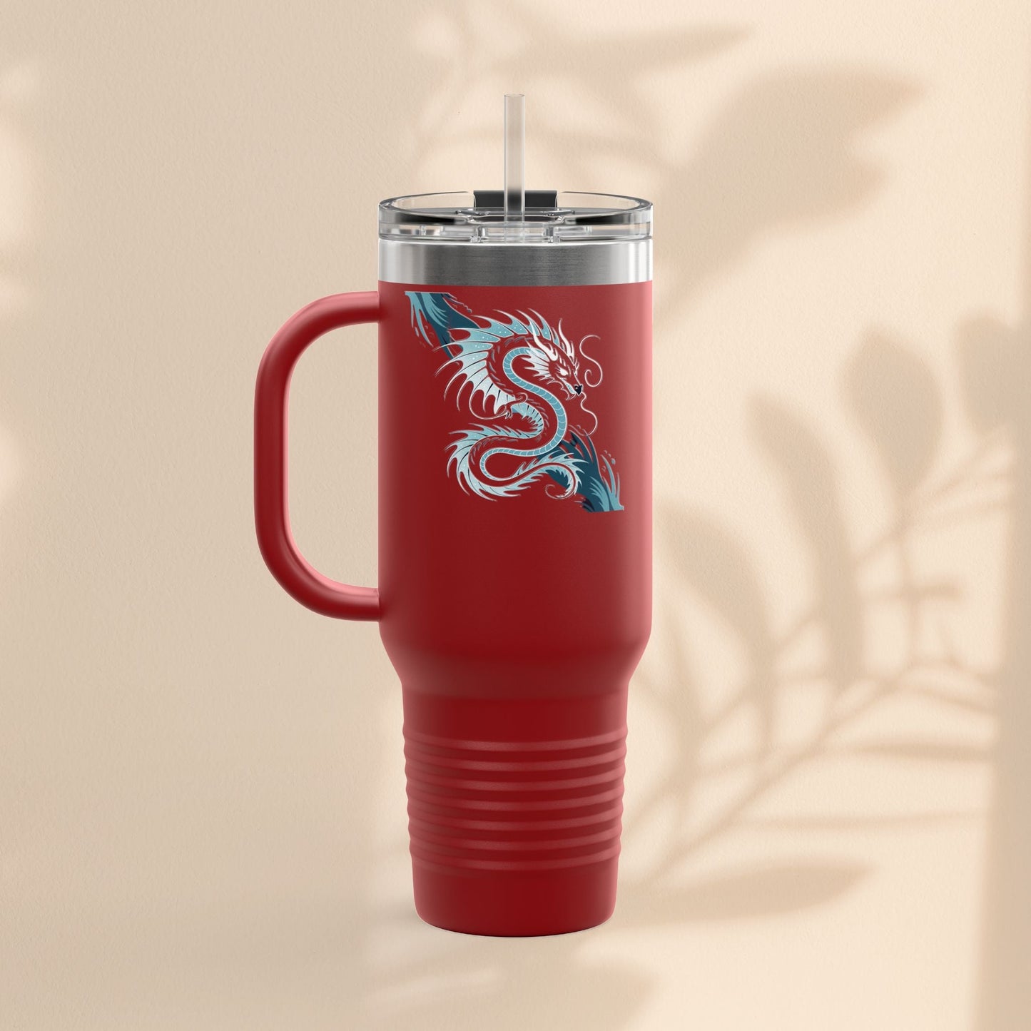 Bold Dragon Insulated Travel Mug, 40oz – Adventure, Road Trips, Unique Gift, Eco-Friendly Drinkware, Hot & Cold Beverages