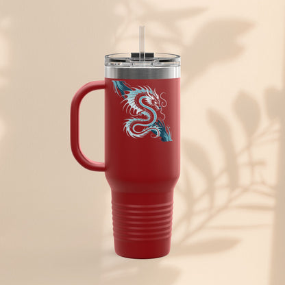 Bold Dragon Insulated Travel Mug, 40oz – Adventure, Road Trips, Unique Gift, Eco-Friendly Drinkware, Hot & Cold Beverages
