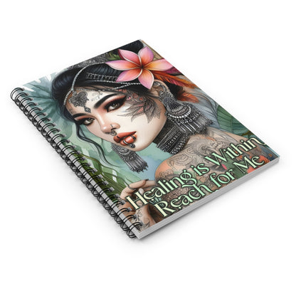 Healing Journey Journal Spiral Notebook – Healing is Within Reach for Me | 118 Ruled Pages | Spiral Bound 6” × 8” | Self-Care Journal for Women