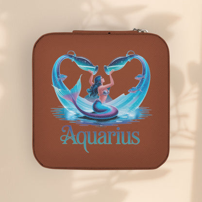 Aquarius Jewelry Travel Case — Compact Zodiac Travel Jewelry Organizer