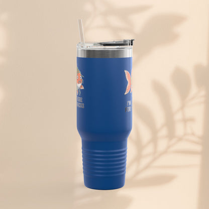 Funny Insulated Travel tumbler - 40oz, Snack Lover Gift, Fish Design Mug, Personalized Gifts for Him