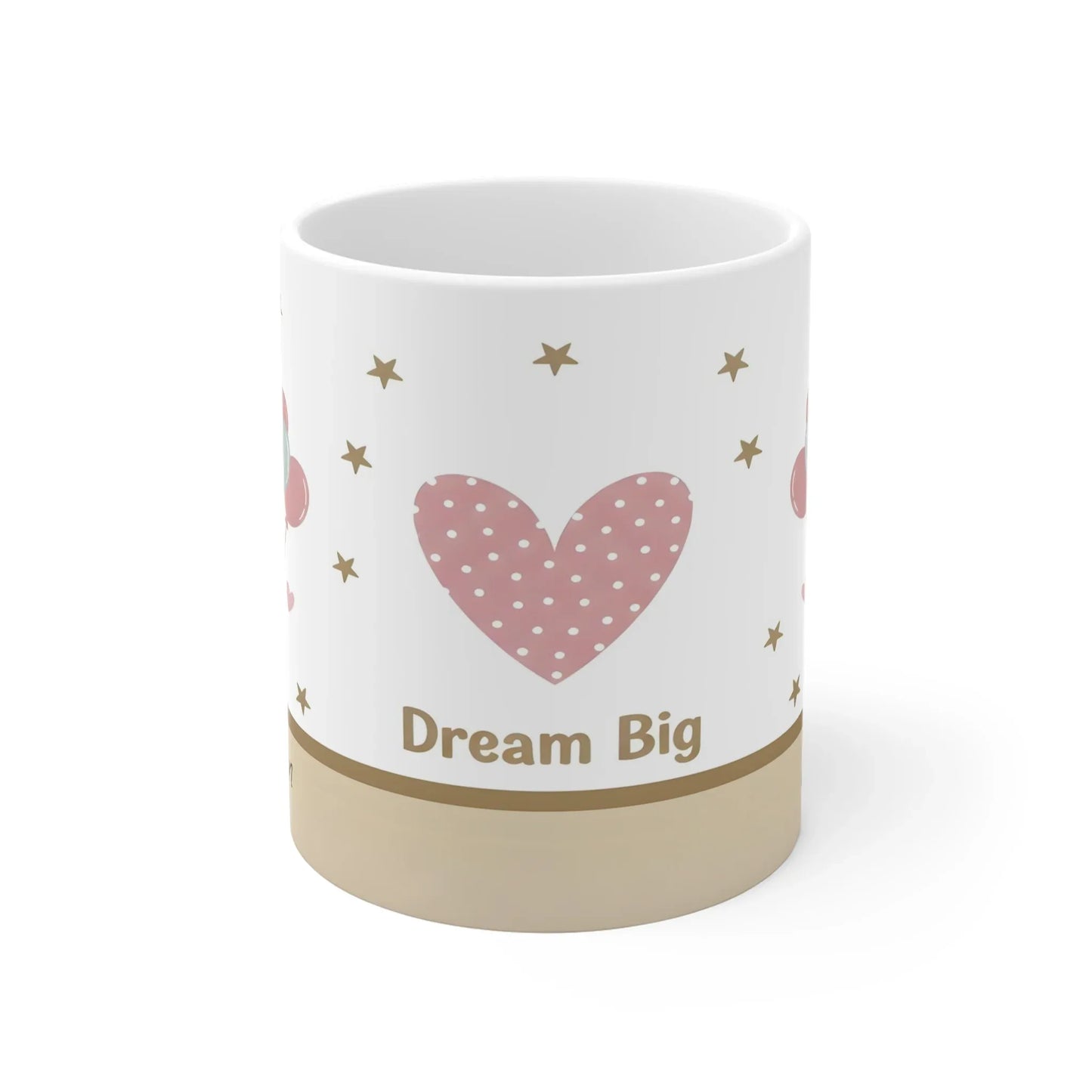 Dream Big Teddy Bear Mug - Personalized Name Gift - Dream Dragons