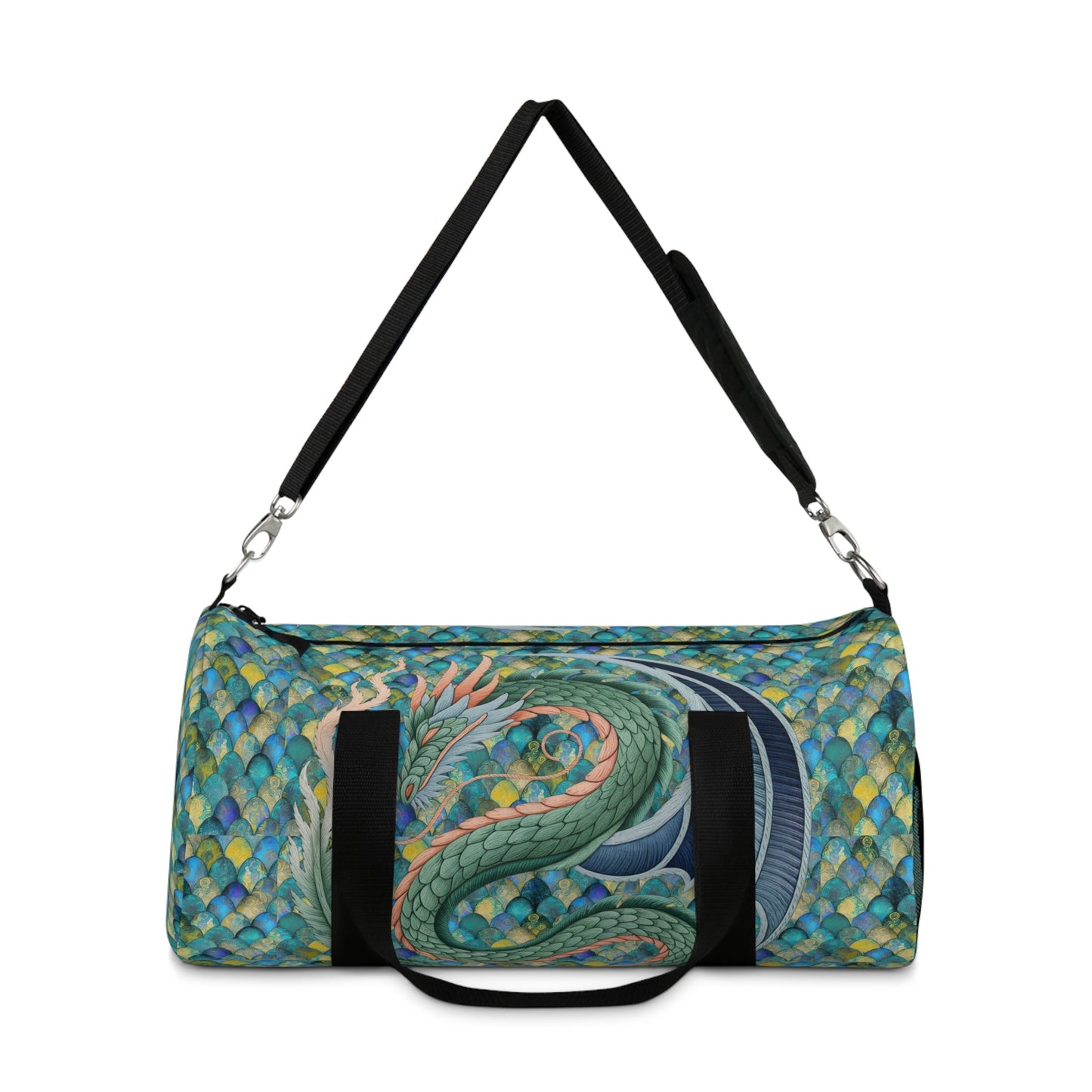 Dragon Design Mermaid Scale Duffel Bag – Travel, Gym, Sports & Weekend Tote Gift