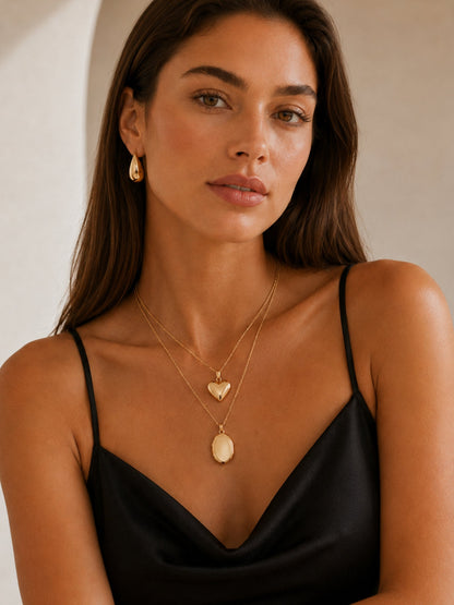 Gold Filled Puffy Heart Necklace