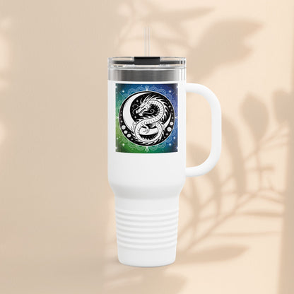 Galaxy Dragon Insulated Travel Mug - 40oz Eco-Friendly Water Bottle, Perfect for Camping, Road Trips, Gifts for Him/Her, Motivational Cup