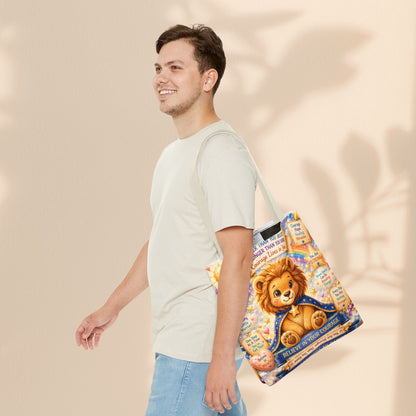 Believe in Your Courage Lion Tote Bag - Cute Leo Lion Kids Encouragement Gift for School, Hospital Visits, and Everyday Adventures
