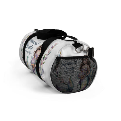 Mermaid Bride Duffel Bag – ‘Hooked for Life’ Watercolour Mermaid Bride Design | Small or Large | Bachelorette Bridal Shower Beach Wedding Honeymoon Gift