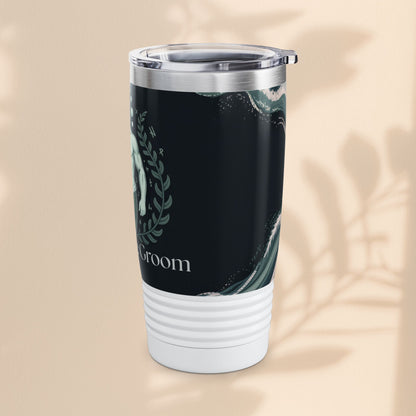 Father of the Groom Merman Tumbler – Poseidon Trident Ocean Wedding Gift | 20oz Insulated Stainless Steel | Black White or Steel | Beach Nautical Bridal Party