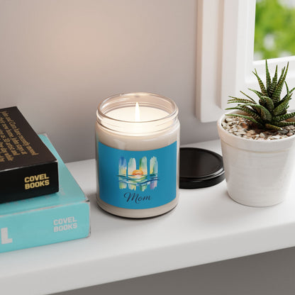Mom Ocean Sunset Soy Candle – 9oz Reusable Glass Jar | 50–60 Hour Burn | 7 Scents | Meaningful Gift for Mom