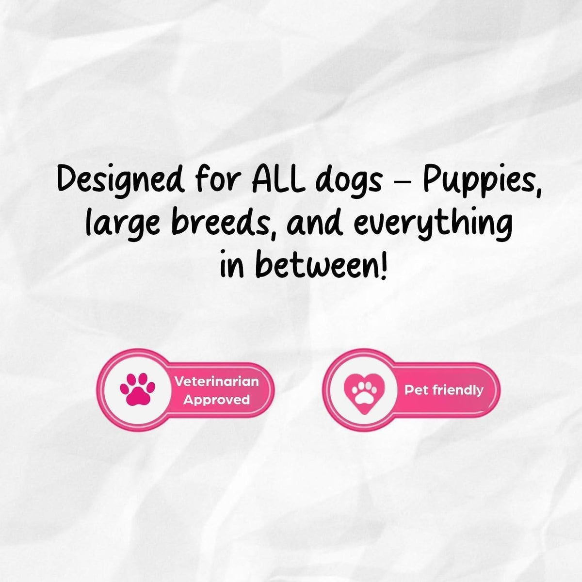 Pet-friendly dog enrichment toy for puppies and large breeds, veterinary approved badge