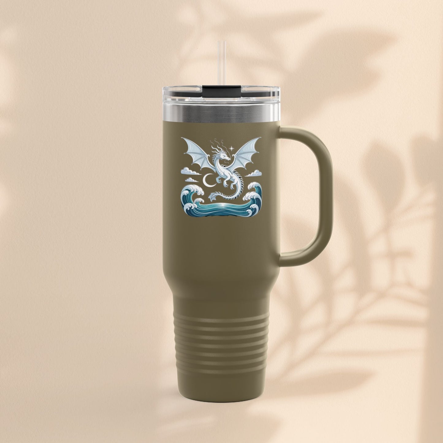 Dragon Insulated Travel Mug - Perfect for Adventure Lovers, Camping, Road Trips, Gifts for Friends, Motivational Designs
