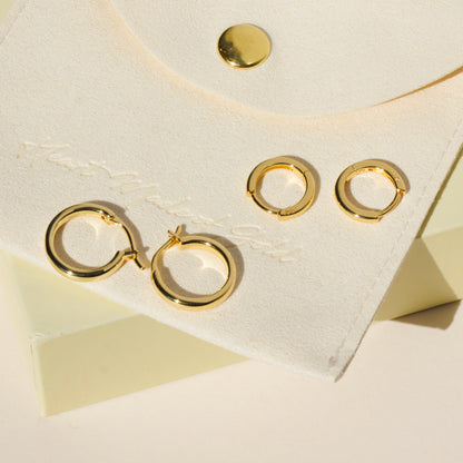 Small + Medium Hoop Earring Set | 18K Gold-Plated, 12 & 16 mm