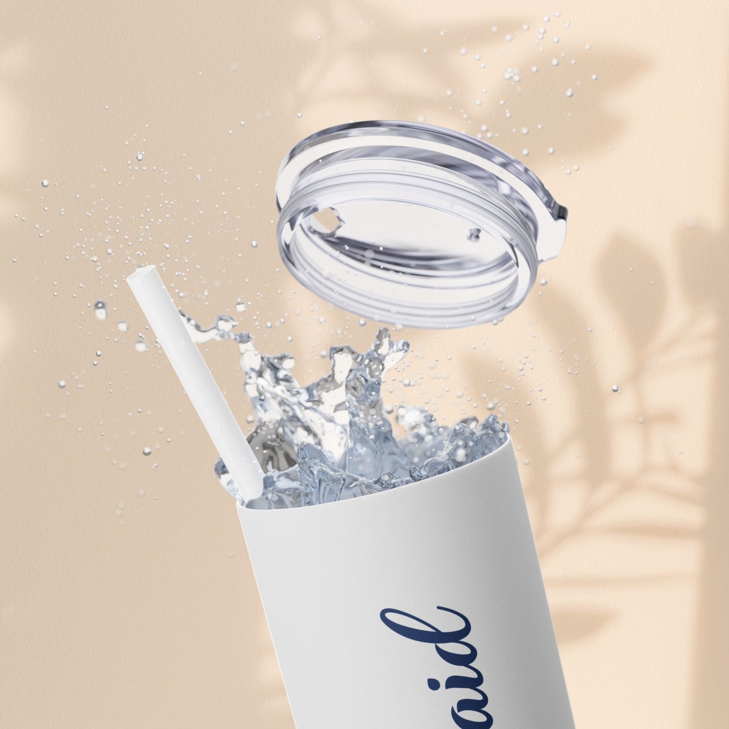 Bridesmaid Skinny Tumbler, 20oz Rose Floral Tumbler, Wedding Gift, Bridal Party, Customizable, Floral Tumbler