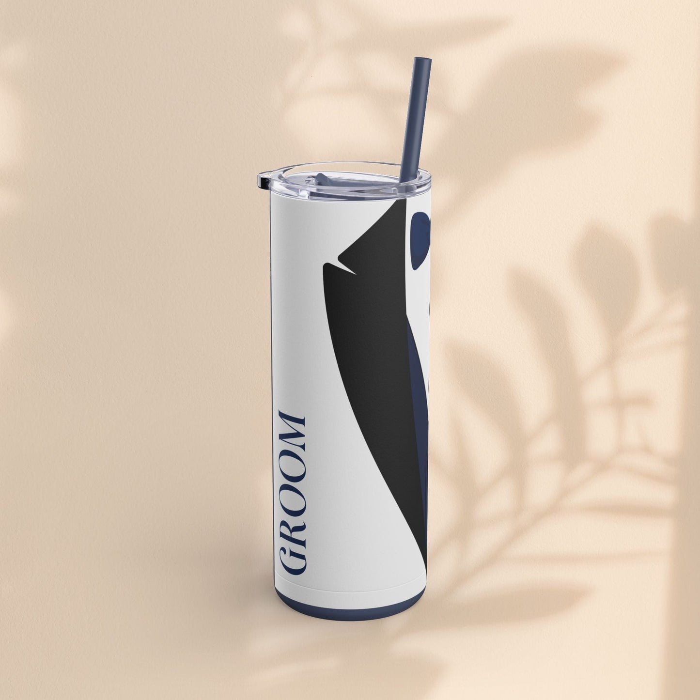 Groom Tuxedo Tumbler, Stylish Groom Tumbler for Weddings, Bachelor Parties, and Gifts, 20oz Matte Skinny Cup, Wedding Party Favor