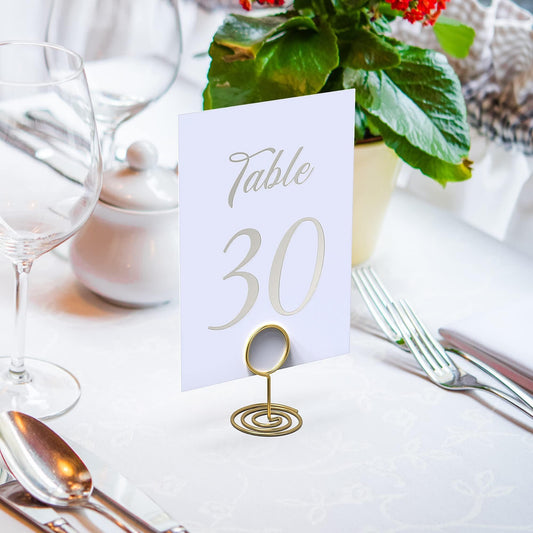 Gold foil calligraphy place card, 'Table 20' with fold stand