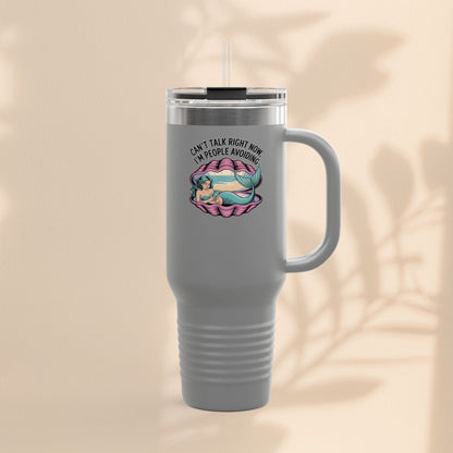 Fun Insulated Travel Mug for Introverts, 40oz People Avoiding Tumbler