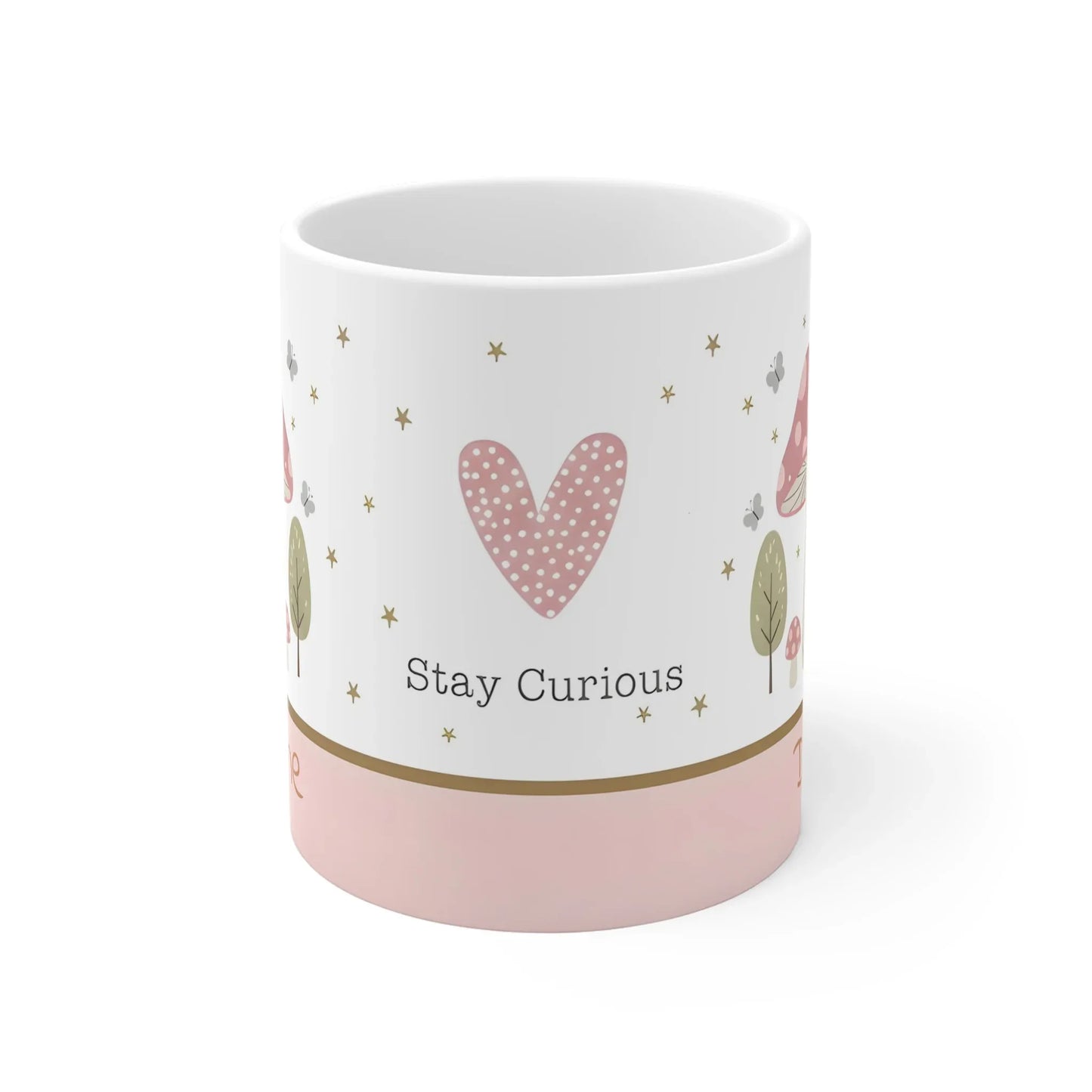 Stay Curious Mug — Personalized Woodland Fox & Forest 11oz Hot Chocolate, Coffee Mug, Tea Cup - Dream Dragons
