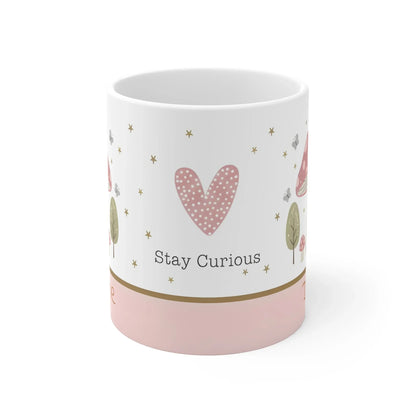 Stay Curious Mug — Personalized Woodland Fox & Forest 11oz Hot Chocolate, Coffee Mug, Tea Cup - Dream Dragons
