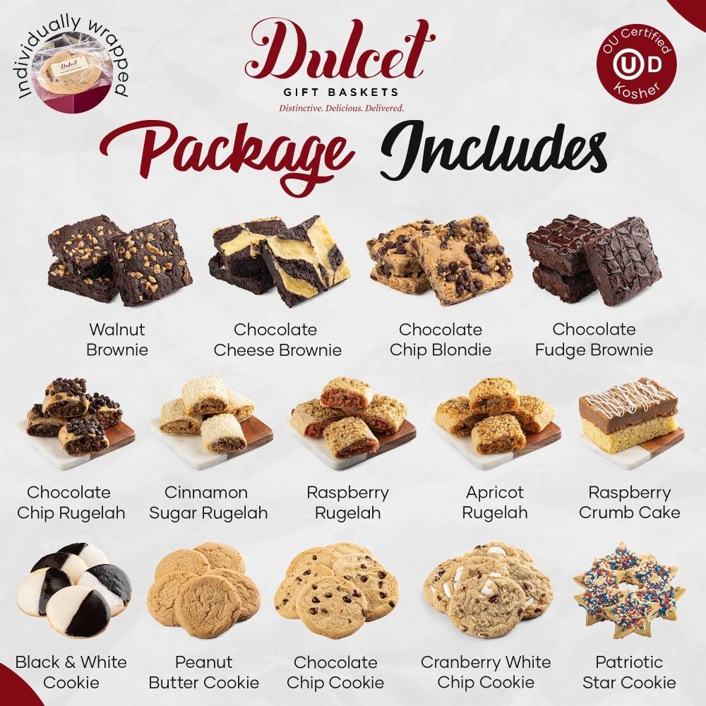 Assorted cookie package selection: brownies, chip blondie, fudge brownie, and more