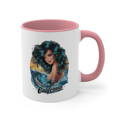 California Mermaid 11oz Accent Mug – Coastal Coffee Cup