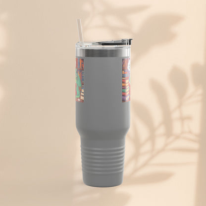 Colorful Insulated Travel Mug, 40oz | How Not To Burn Bridges - It's A Work In Progress - Perfect for Book Lovers, Gifts for Readers