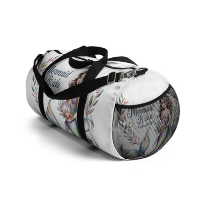 Mermaid Bride Duffel Bag – ‘Hooked for Life’ Watercolour Mermaid Bride Design | Small or Large | Bachelorette Bridal Shower Beach Wedding Honeymoon Gift