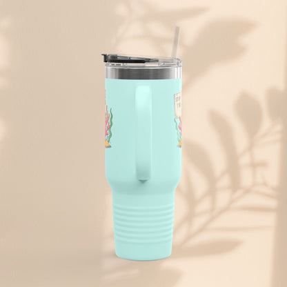Colorful Coral Reef Insulated Travel Mug - Stop Staring, I'm Reefing Out!