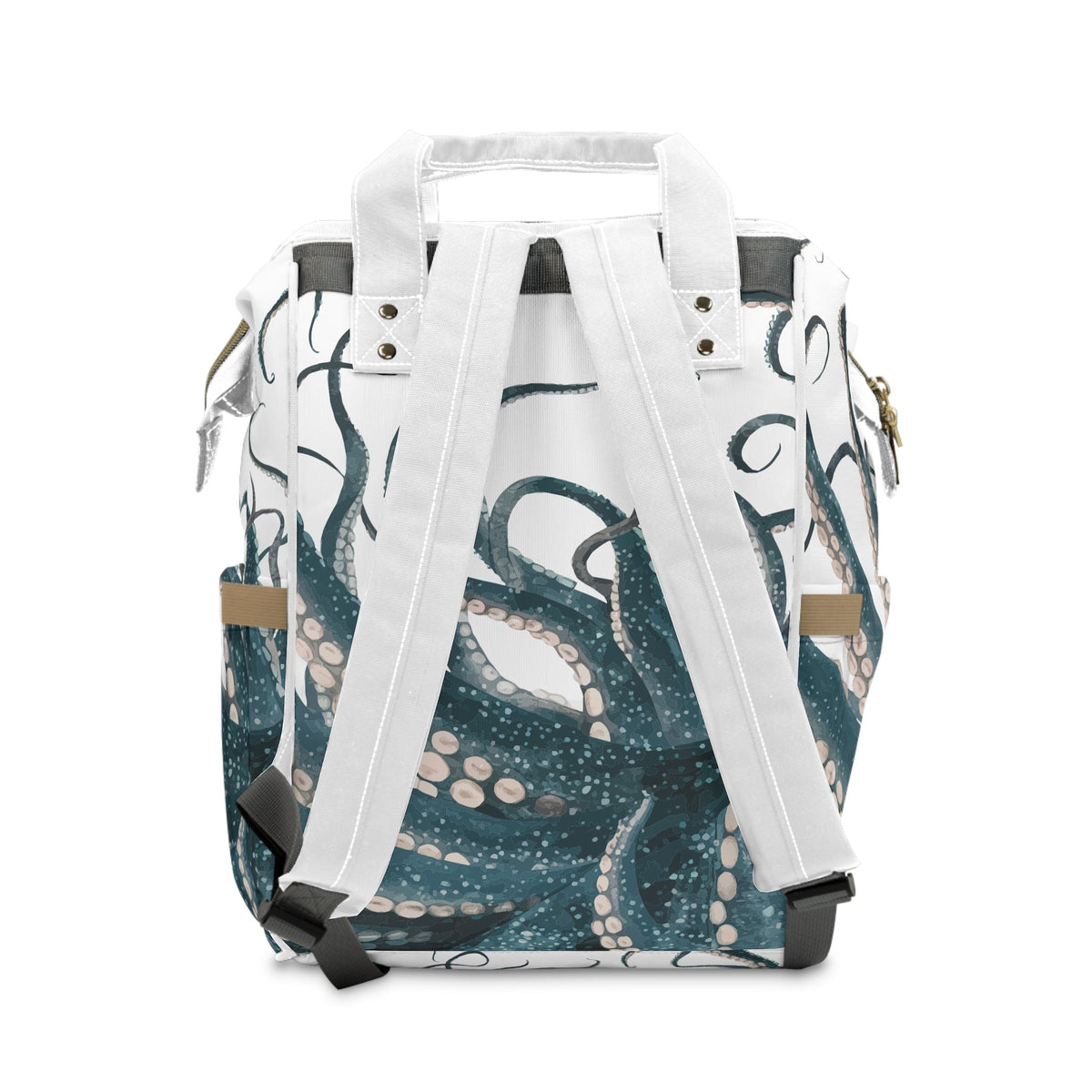 Octopus Diaper Bag Backpack - Ocean Tentacle Print Nylon Baby Bag for Parents Who Love the Sea, 15x10.8x6.7 in