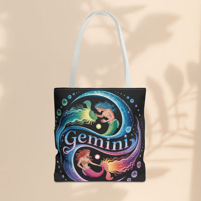 Gemini Zodiac Tote Bag - Colorful Astrology Bag, Gift for Astrology Lovers, AOP Tote for Geminis, Horoscope Design, Birthday Gift