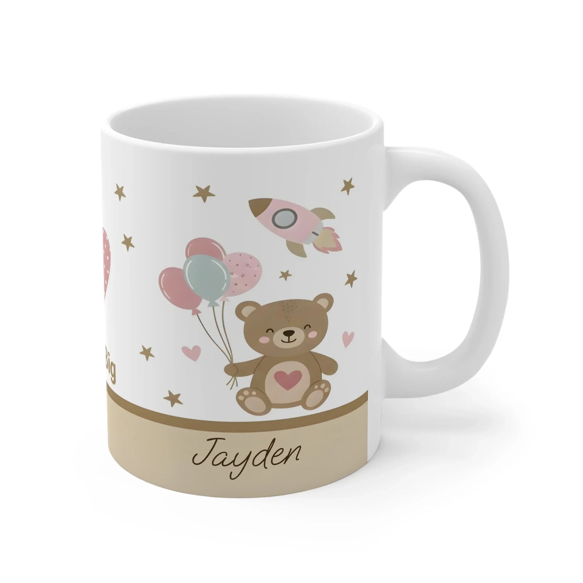 Dream Big Teddy Bear Mug - Personalized Name Gift - Dream Dragons