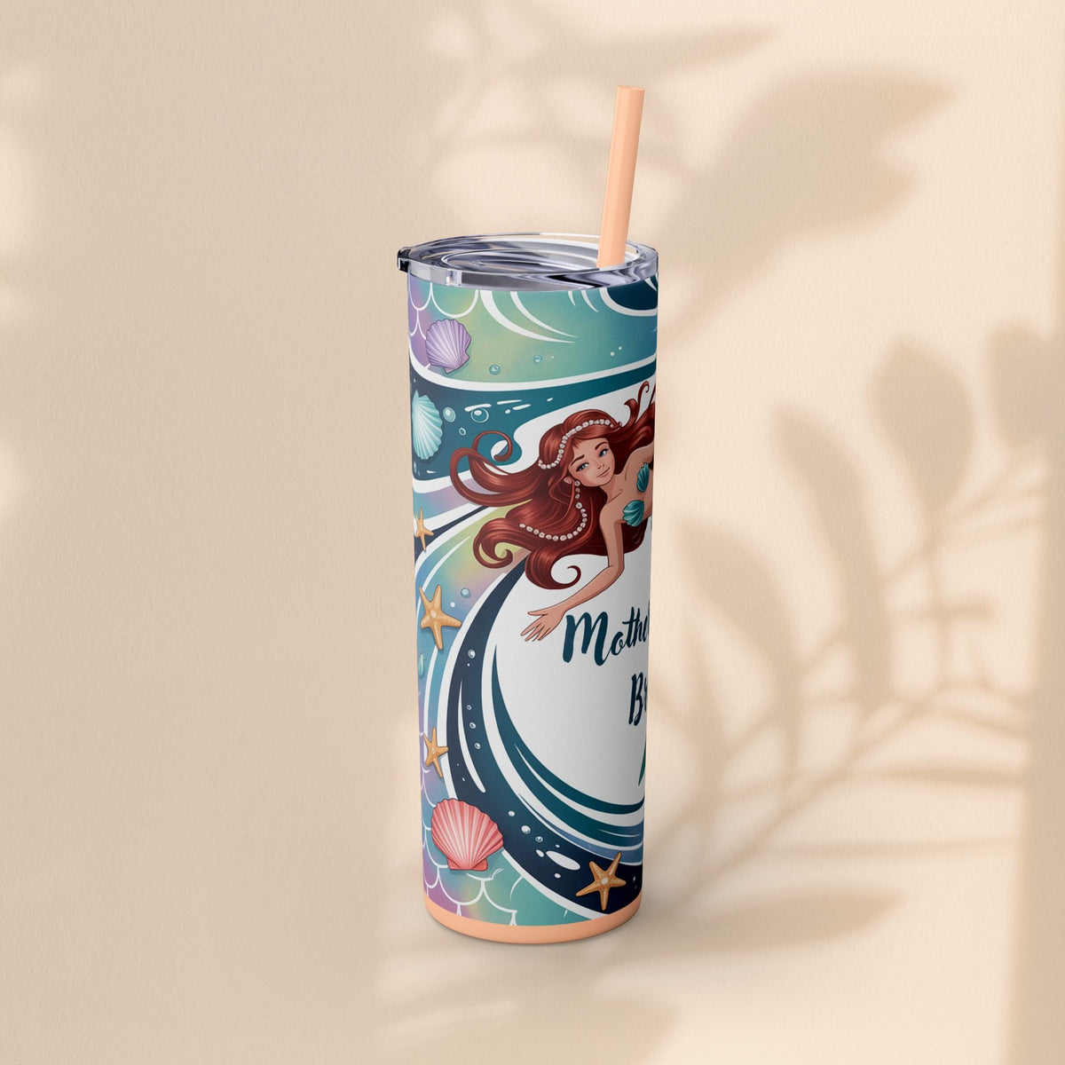 Mermaid Mother of the Bride Tumbler - 20oz Skinny Tumbler Wedding Gift for Mum of the Bride, Beach Wedding Bridal Party Favour