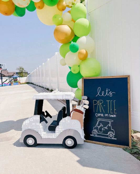 Golf Cart Piñata – Sporty, Customizable, Ideal for Golf-Themed Parties and Sports Celebrations