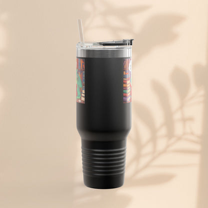 Colorful Insulated Travel Mug, 40oz | How Not To Burn Bridges - It's A Work In Progress - Perfect for Book Lovers, Gifts for Readers