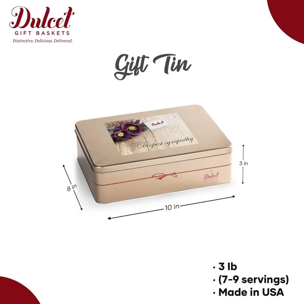 Classic gift tin with metal container and lid card label